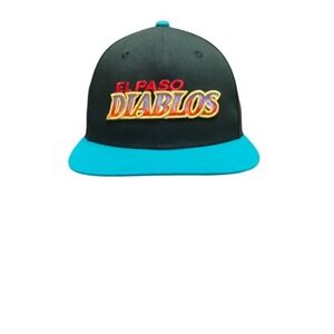 El Paso Diablos Hat Cap Fitted Mens 7 Black Teal MILB Baseball 59FIFTY‎ New Era